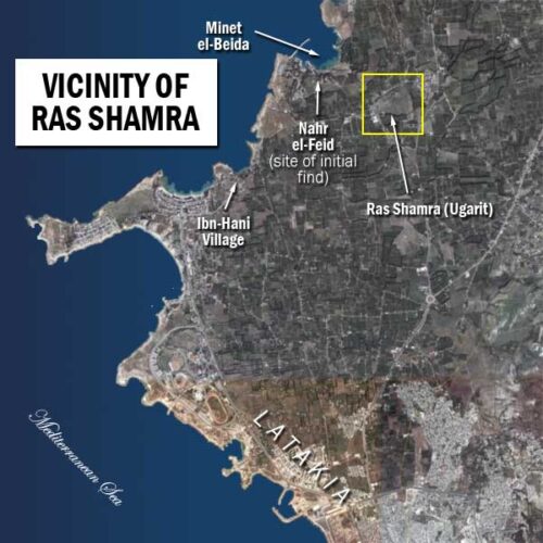 Satellite view of Ugarit and immediate surroundings http://www.deeperstudy.com/link/ugarit_vicinity.html