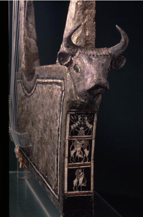 Silver lyre. Ur. Mid-third millennium BCE. British Museum 12119. ©The Trustees of the British Museum. CC By-NC-SA 4.0