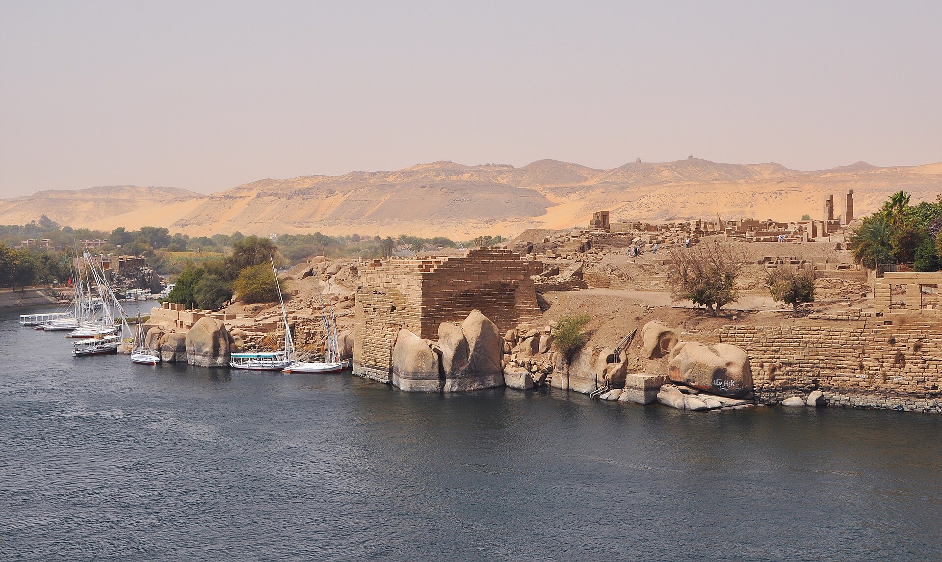 Elephantine in 2012. Photo by Marc Ryckaert, CC By-SA 3.0 https://commons.wikimedia.org/wiki/File:Aswan_Elephantine_Island_R05.jpg