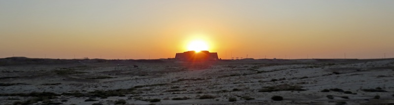 The sun setting over the Ziggurat of Ur. Image courtesy of Mary Shepperson.