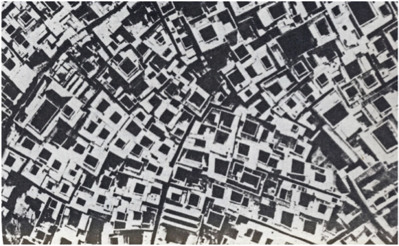 Aerial view of the dense courtyard housing of old Marrakesh. Image courtesy of Mary Shepperson.