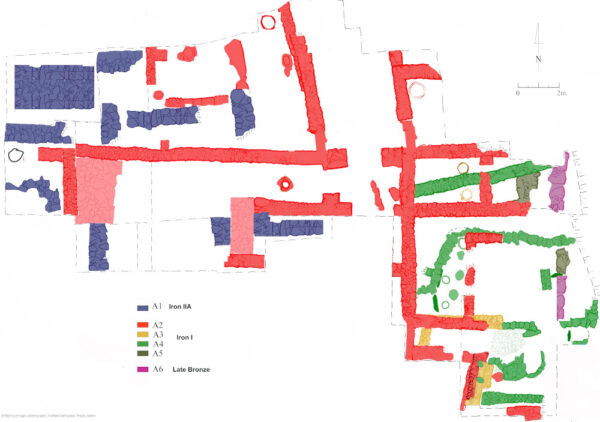 Plan of Area A showing all six phases. Plan by Ruhama Bonfil