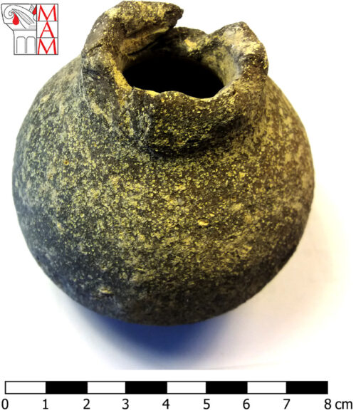 Pomegranate vase found inside the Temple of Astarte Aglaia at Motya (750-675 BCE).