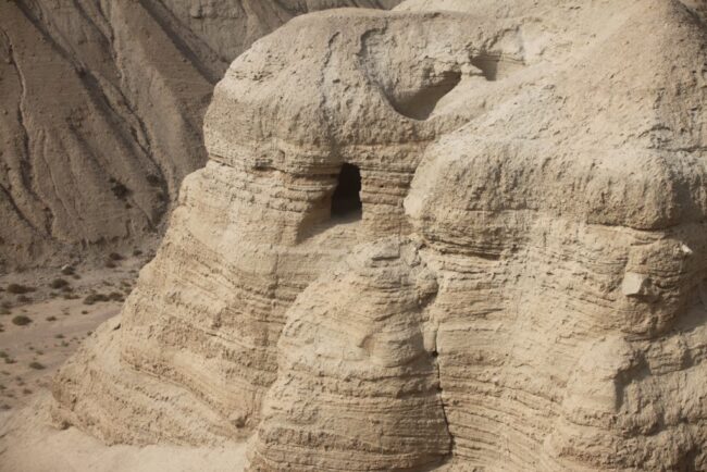 Cave 4Q at Qumran. Photo by Peter van der Sluijs via Wikimedia, CC BY-SA 3.0.