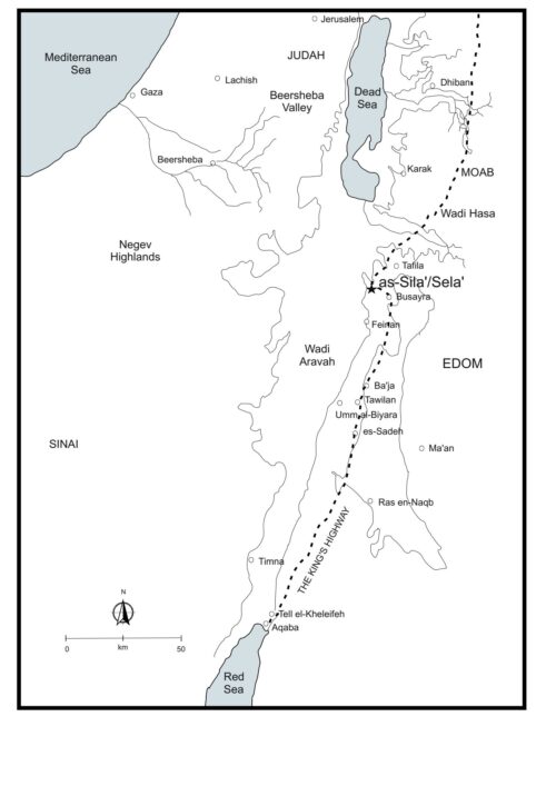 Map of Jordan, after B.W. Porter, 2004. “Authority, polity, and tenuous elites in Iron Age Edom (Jordan).” Oxford Journal of Archaeology 23: 373–395.