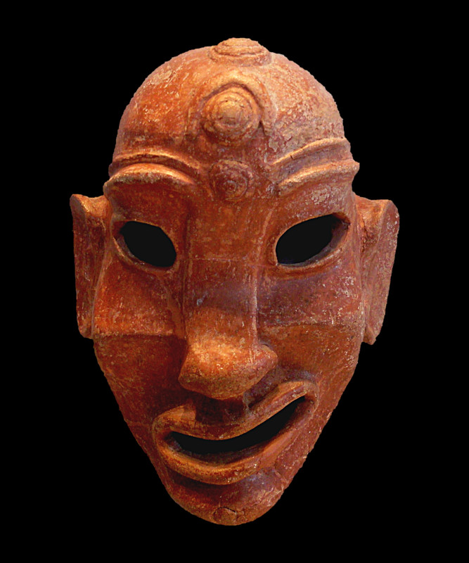Carthage, necropolis of Dermech, tomb 10: Black African mask, c. mid-7th century BC (Wikimedia Commons).