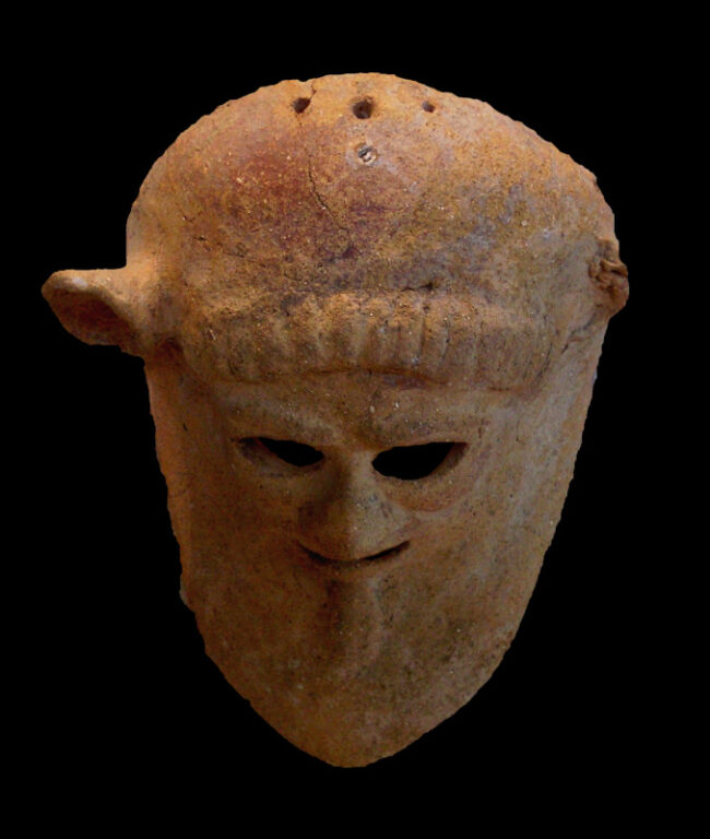 Carthage, necropolis, near the theatre: Silenic mask, c. second half of the 4th century BC? (Wikimedia Commons).