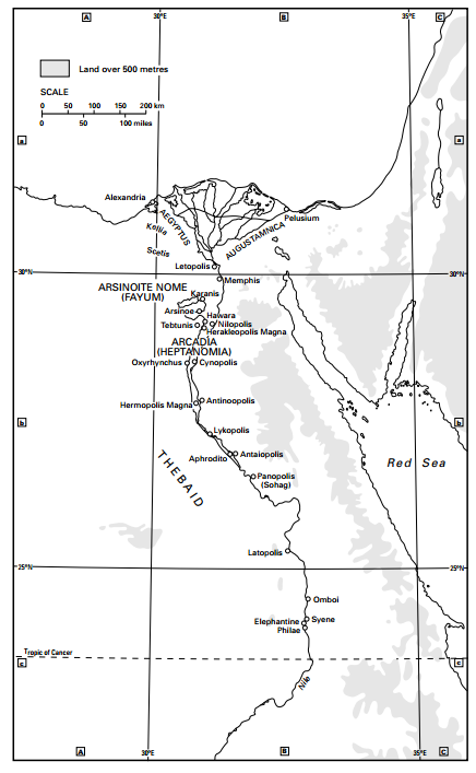 Map showing the location of Aphrodito. Courtesy of Giovanni Ruffini.