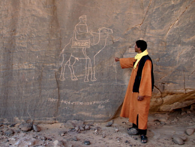 Present-day rock art from the Acacus (Northern Tadrart Acacus. Photo courtesy Sara Giovannetti; © Sapienza University of Rome).