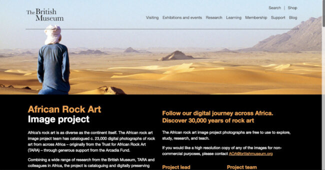 Home page of the African Rock Image Project At the British Museum.