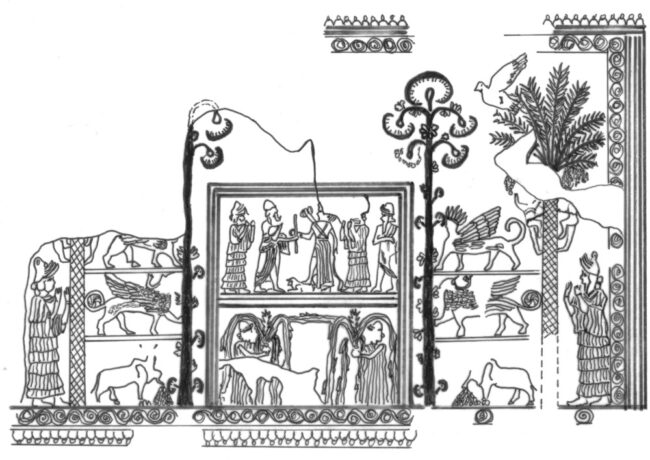 The Investiture Scene painting from the palace at Mari. Image courtesy of the author.
