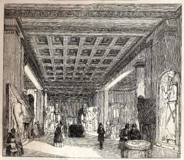The Nineveh Room, at the British Museum. Illustrated London News 1853. © The Trustees of the British Museum, CC By-SA 4.0