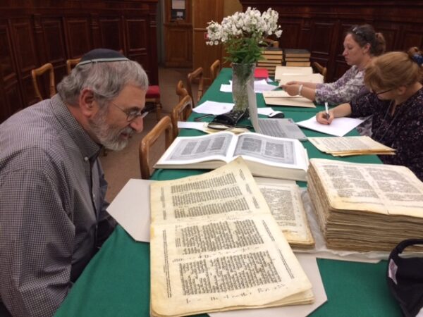 The author reading the text of Job in the Leningrad Codex.