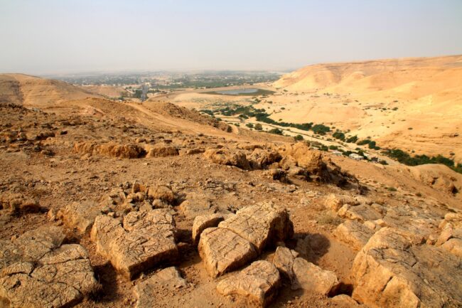 The wadi´s southern part, also referred to as “Wadi Nimrin,” with the southern Jordan Valley seen in the background. Photo by A. Ahrens.