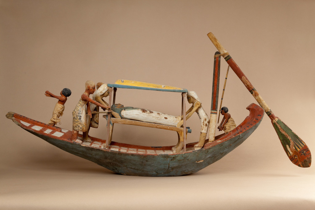Funerary boat with inscribed figures. Tomb of Ukhhotep (Meir), Dynasty 12. Metropolitan Museum of Art, 12.183.3. Public Domain.