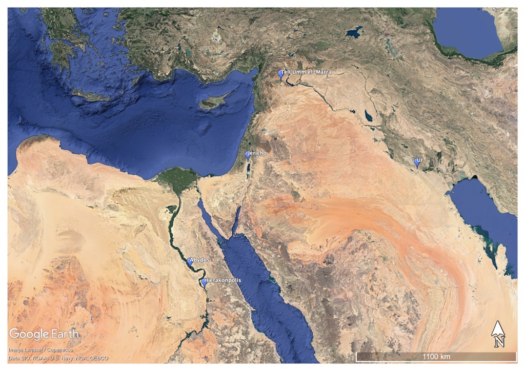 Map marking sites mentioned