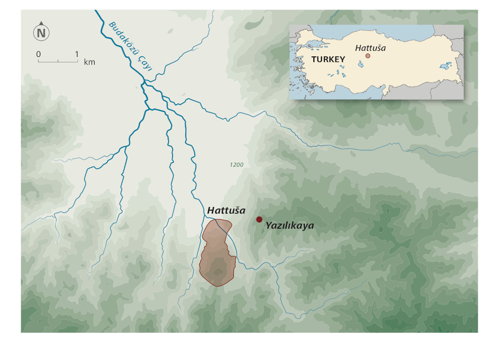 Map showing location of Hattuša. (© Luwian Studies.)