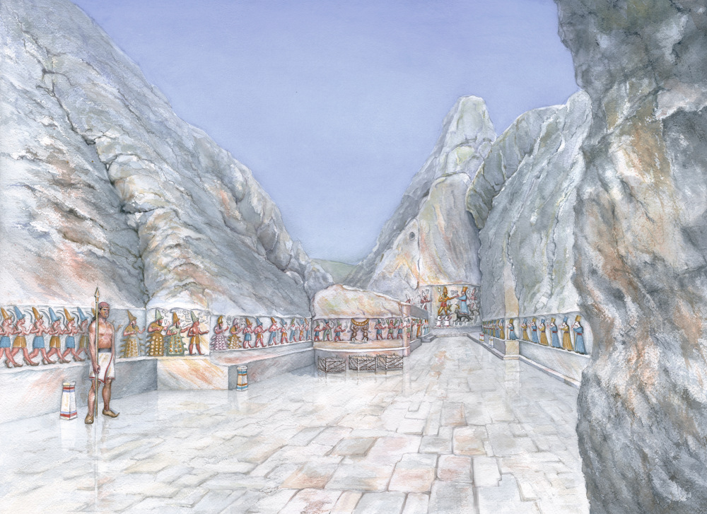 Artist’s reconstruction of Chamber A at around 1230 BCE. (© Rosemary Robertson).