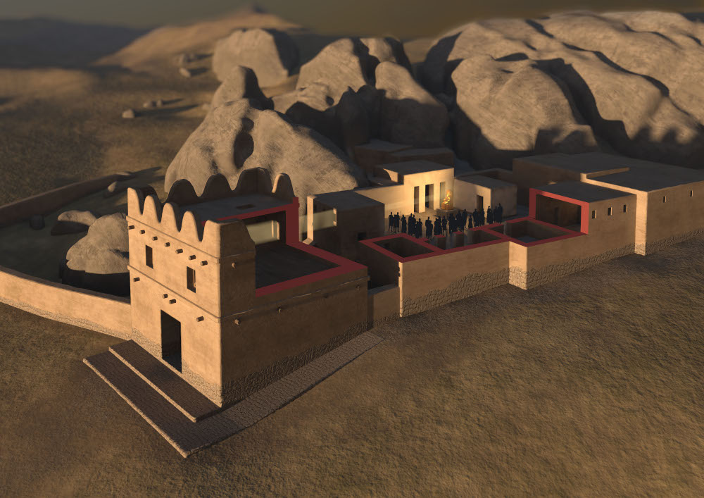 3D-visualization of the temple at Yazılıkaya showing an epiphany effect during a religious service on the day of the summer solstice in 1250 BC (© Oliver Bruderer / Luwian Studies).