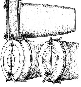 Plan of ancient Greek beehives with extension rings attached to their mouth. From Anderson Stojanovic & Jones, "Ancient Beehives from Isthmia", Hesperia 71 (2002), p. 347.