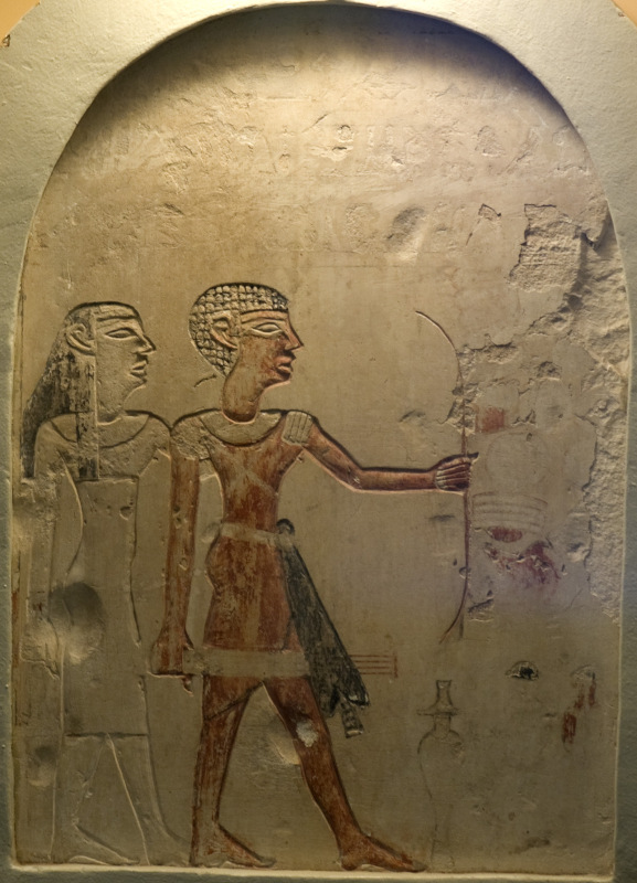 Stele of a Nubian mercenary buried at Gebelein (late 3rd millennium BCE). Photo by Koopmanrob, CC by-SA 2.0, via Wikimedia.