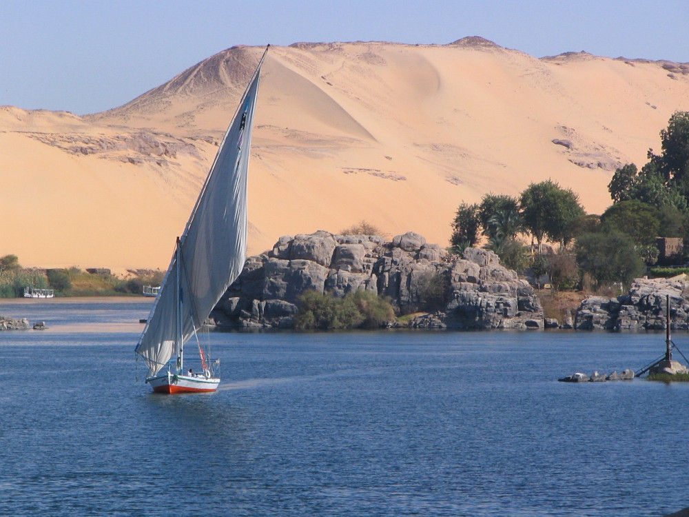 Elephantine, as seen from the Nile. Photo by KHGraf, courtesy of Needpix.