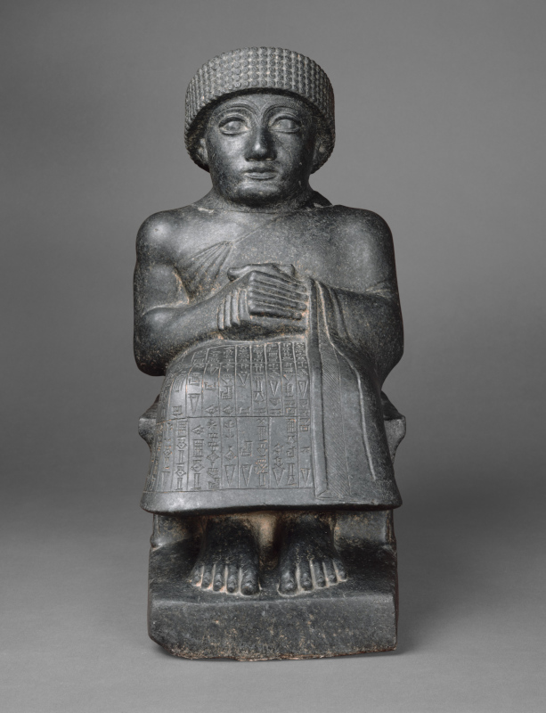 Statue of Gudea. MMA 59.2. Public Domain.