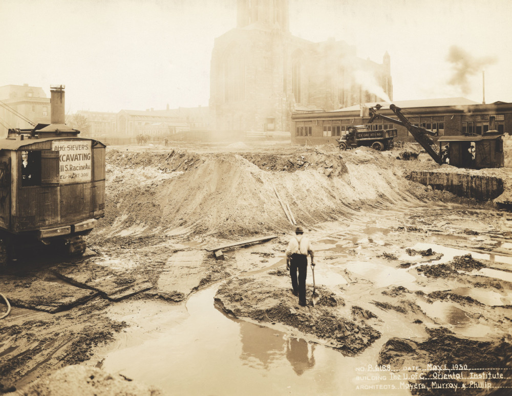 The Oriental Institute during construction. Courtesy of the Institute for the Study of Ancient Cultures.
