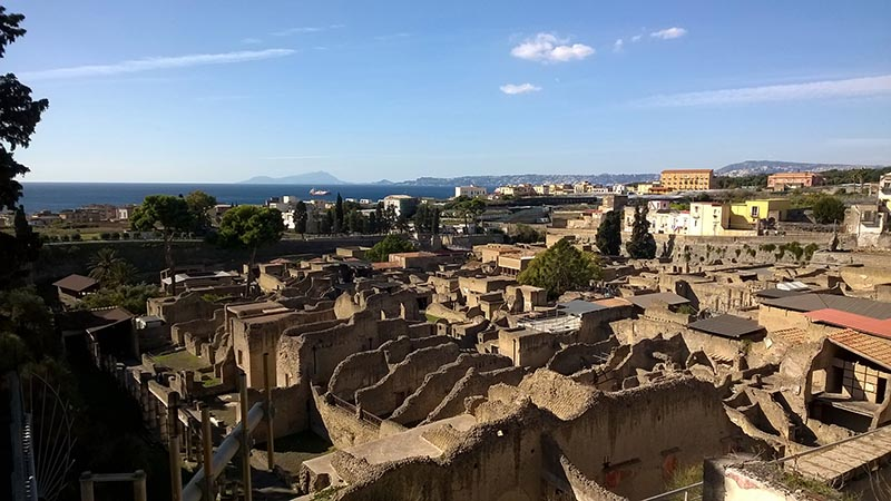 View of Mount Vesuvius from Herculaneum.© P. P. Petrone.