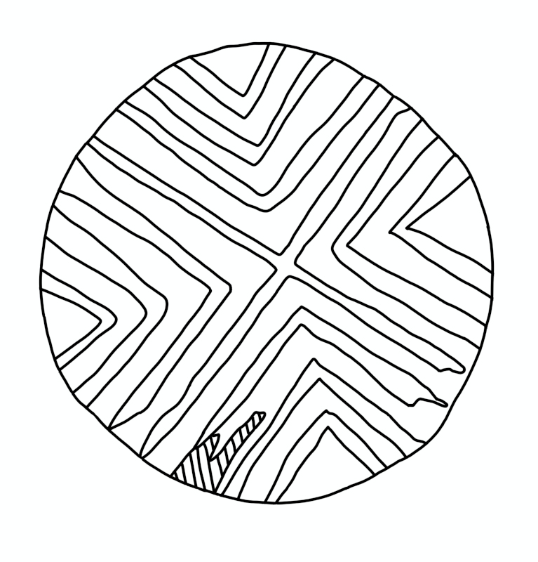 Cross and chevron motif from seal from Pirak. After Enault 1979, pl. XLV, C, Period IIIC, drawn by M.N. Pareja.