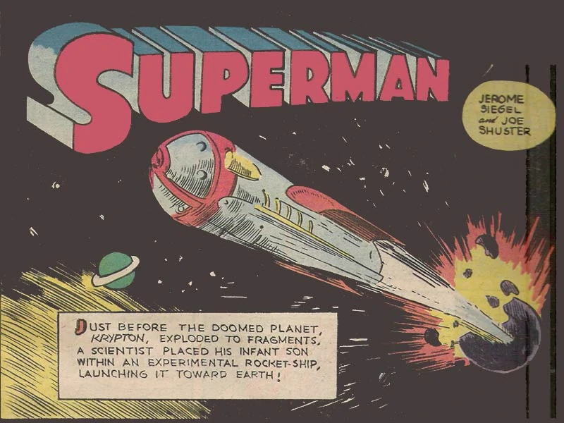 Superman on his way to Earth, Superman No. 1, 1939.