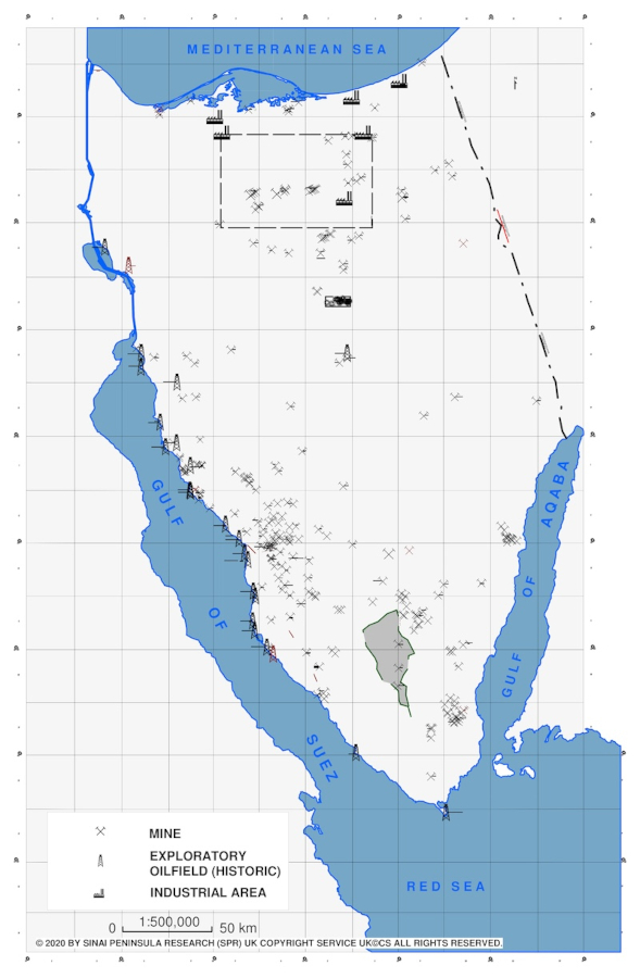 Map 8: mining (oil & gas and minerals) and industrial areas.