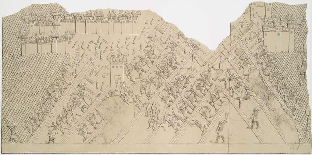 The assault on Lachish and the fall of the city. From A.H. Layard, A Second Series of the Monuments of Nineveh (1853). Public Domain, courtesy of The New York Public Library.