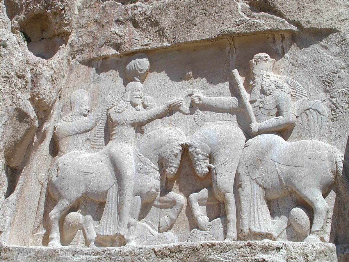 Naqsh-e-Rostam relief, Iran, Sassanid Period. Wikimedia Commons / Public Domain.