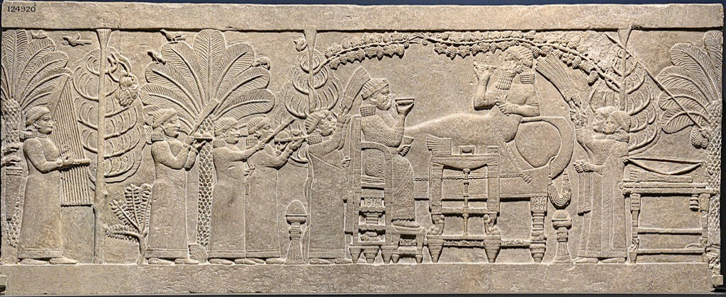 Relief of the Banquet of Ashurbanipal From Nineveh, British Museum, by Allan Gluck, CC BY-SA.