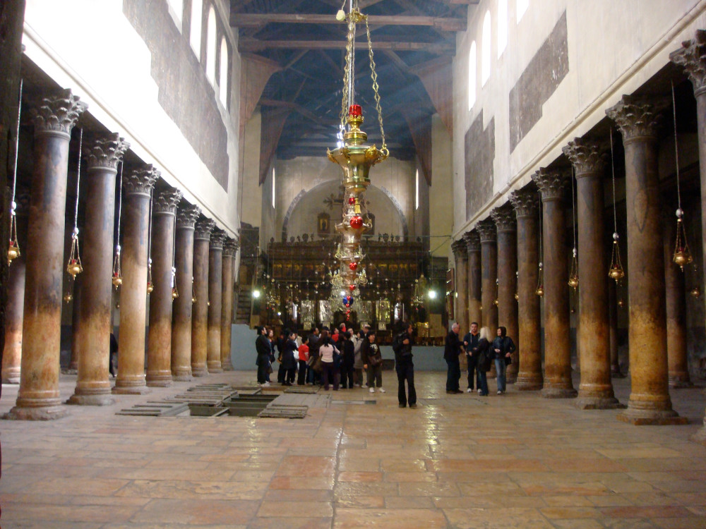 The interior of the Basilica of the Nativity in Bethlehem (photo courtesy of Anders Runesson).