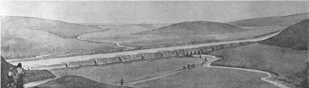 Seton Lloyd's reconstruction of the aqueduct at Jerwan. From T. Jacobsen and Seton Lloyd, Sennacherib's Aqueduct at Jerwan (Oriental Institute Publications 24, 1935), fig. 6.