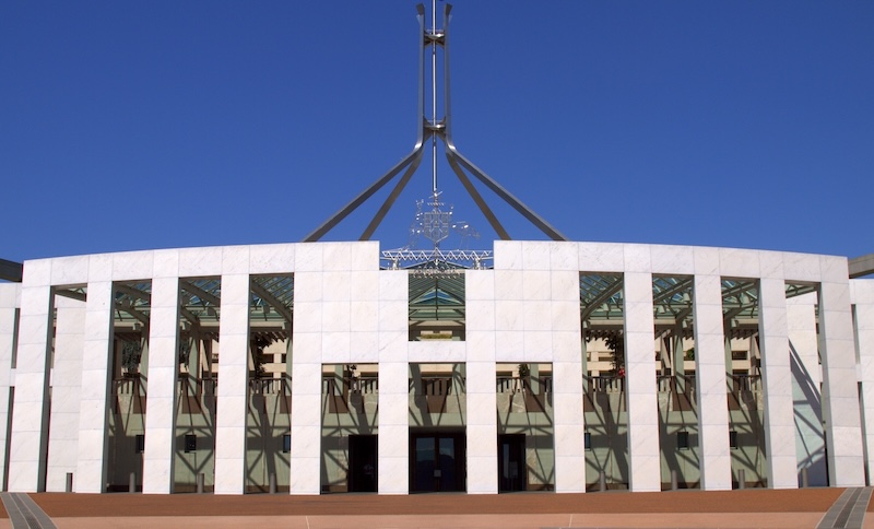 Parliament House, Canberra. Photo by Jim Bowen, CC-By-3.0.