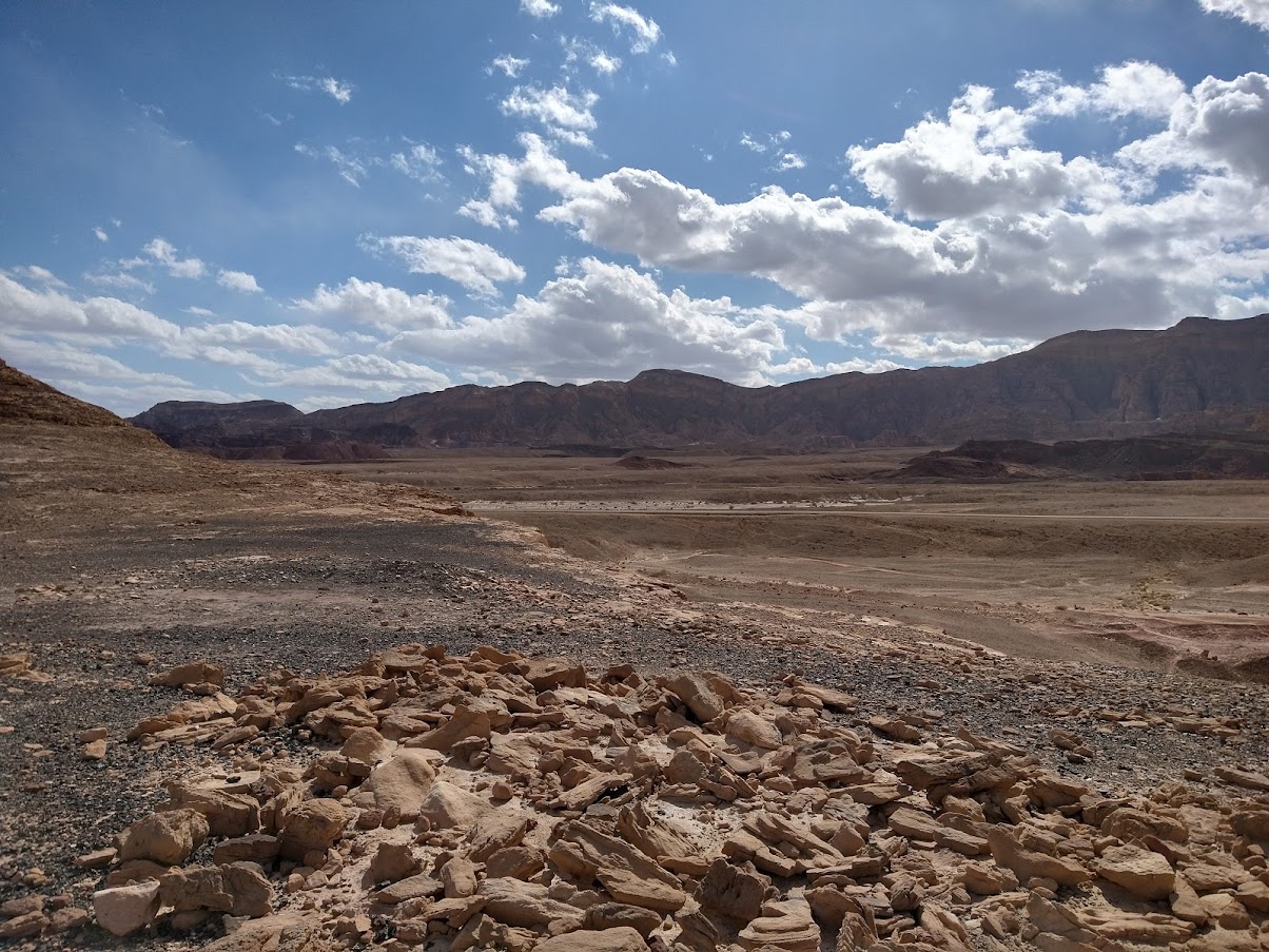 The Timna Valley in the Aravah, the site of copper mining by nomadic Edomites in the 12th-9th centuries BCE. Photo courtesy the Central Timna Valley Project.