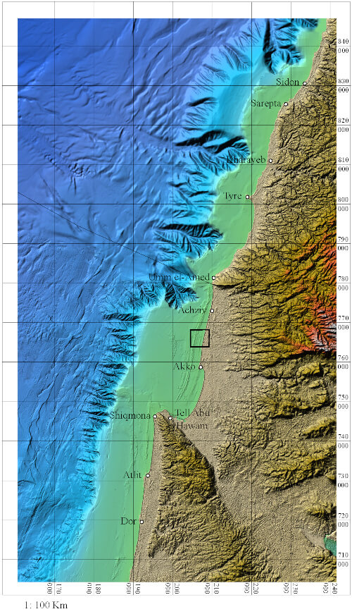 Map of Phoenicia with the area of Shavei Zion marked. Courtesy of Meir Edrey.