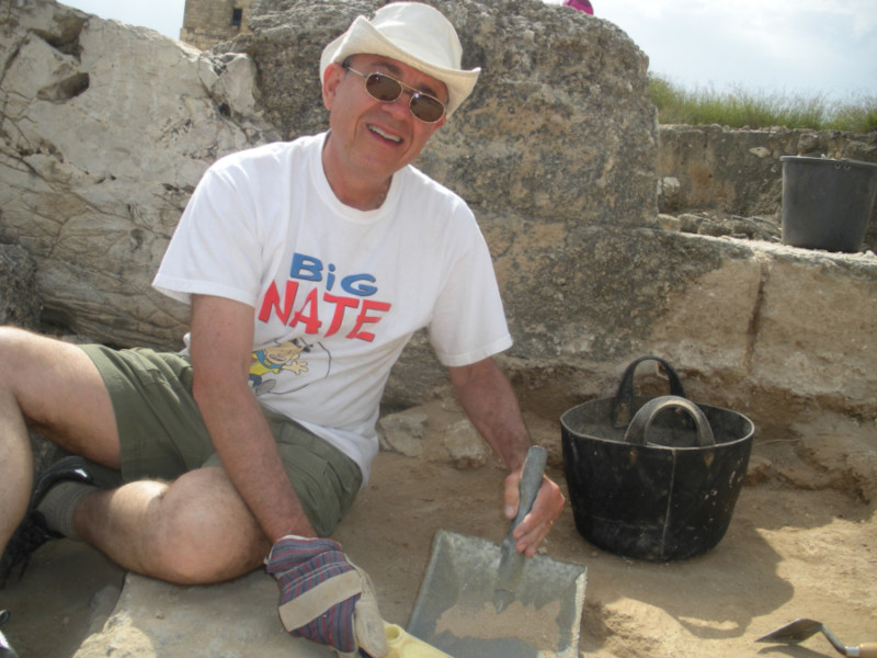 Hendin excavating at Sepphoris in 2011.