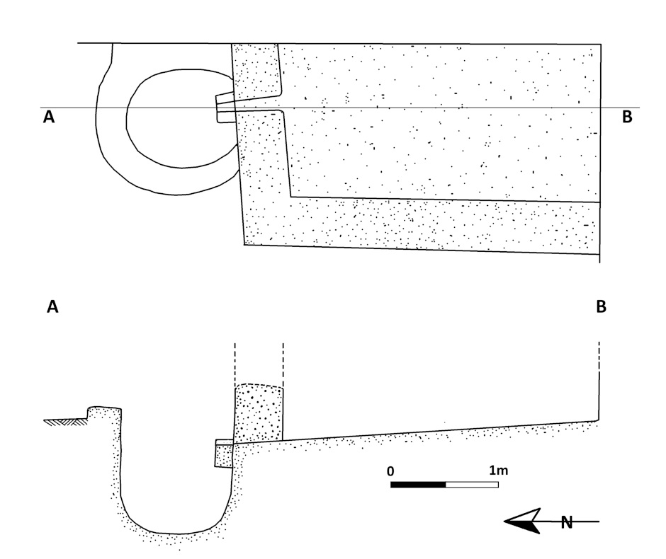 Frankish winepress in Emmaus Qubeibeh (redrawn by Lisa Yehuda).