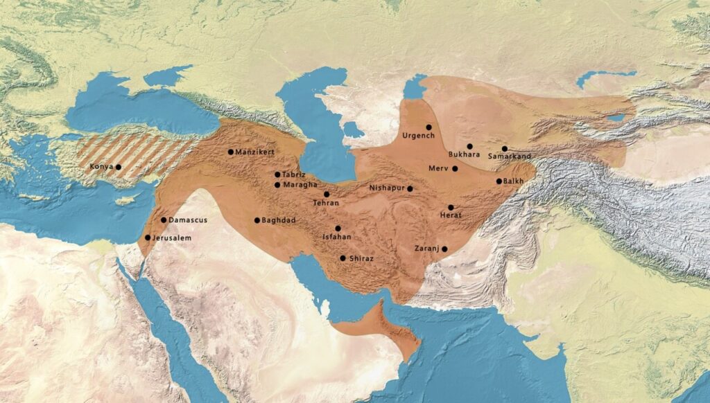 Map of the Seljuk Empire in 1090 CE. Credit: Ktrinko via Wikimedia Commons. CC BY-SA 4.0