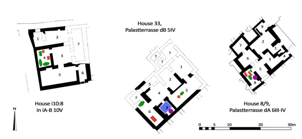 Examples of graves found under house floors in Aššur (after Miglus 1999, Taf. 71-74)