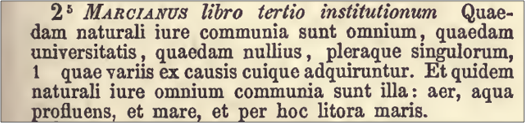 Marcian’s fragment compiled in Justinian’s Digest (6th century CE). Extracted from Theodor Mommsen’s editio princeps from 1889