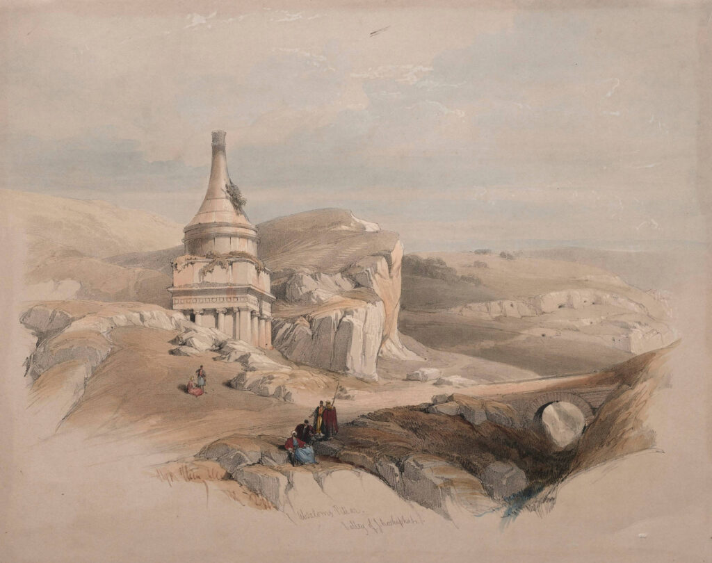 “Absalom’s Pillar, Valley of Jehoshaphat” by David Roberts (1839), Cleveland Museum of Art.