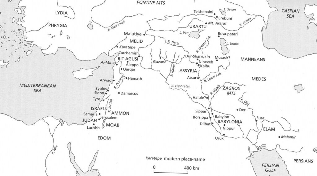 Map of the Ancient Near East in the Iron Age. (After van de Mieroop, A History of the Ancient Near East (2016), p. 225).