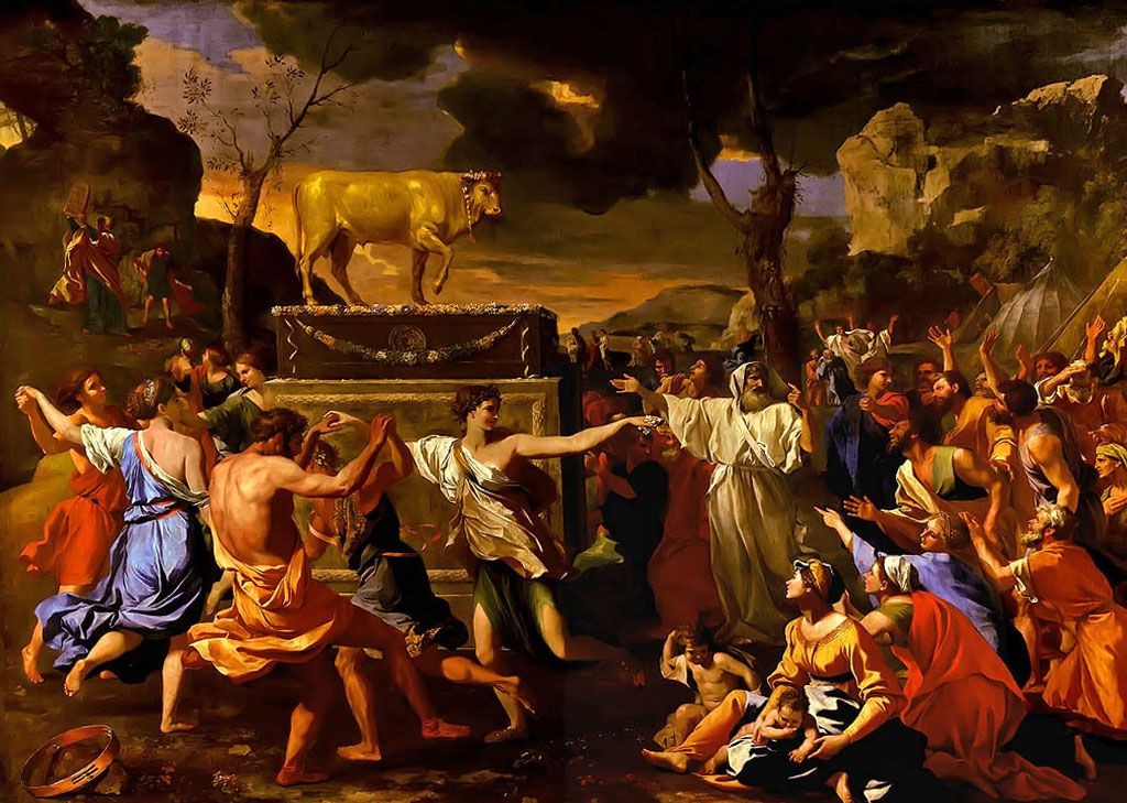 The Adoration of the Golden Calf, Nicolas Poussin, 1634. National Gallery, London.