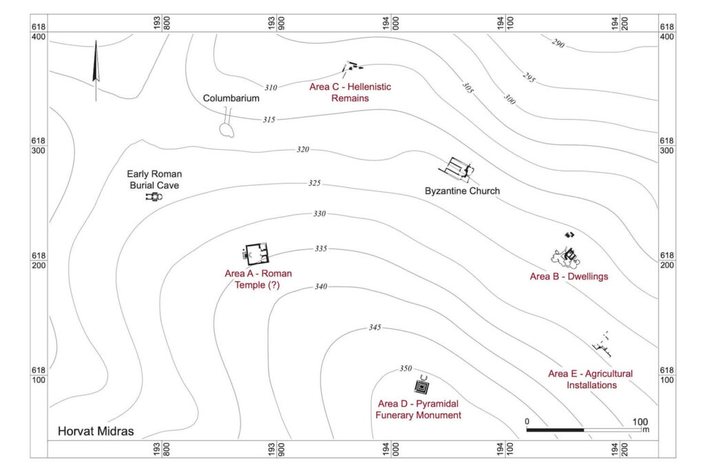 Figure 2: Horvat Midras–General plan of the site (Drawing: D. Porotski)