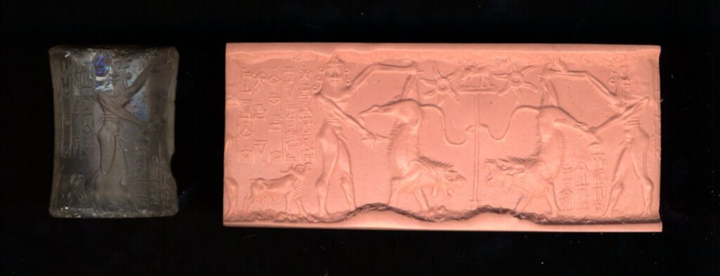 Figure 4: Seal with a depiction of a lion standard. Neo-Sumerian Period. British Museum 113871. (©Trustees of the British Museum).